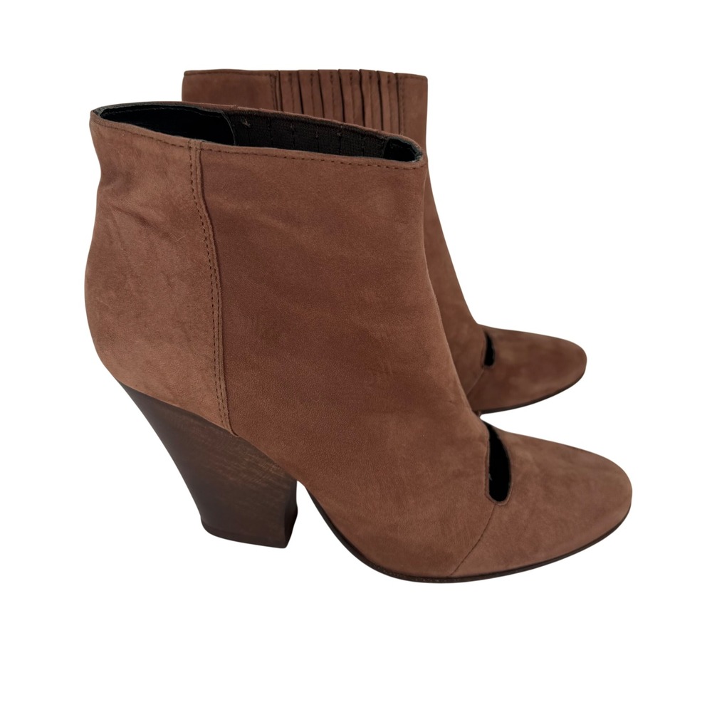 Zero + Maria Cornejo Brown Suede Cutout Ankle Booties Italy Designer EU 38, 7.5